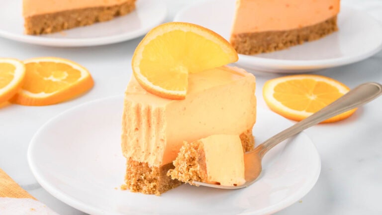 No-Bake Orange Creamsicle Cheesecake by Tessie's Table.