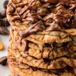 Stack of snickers cookies.