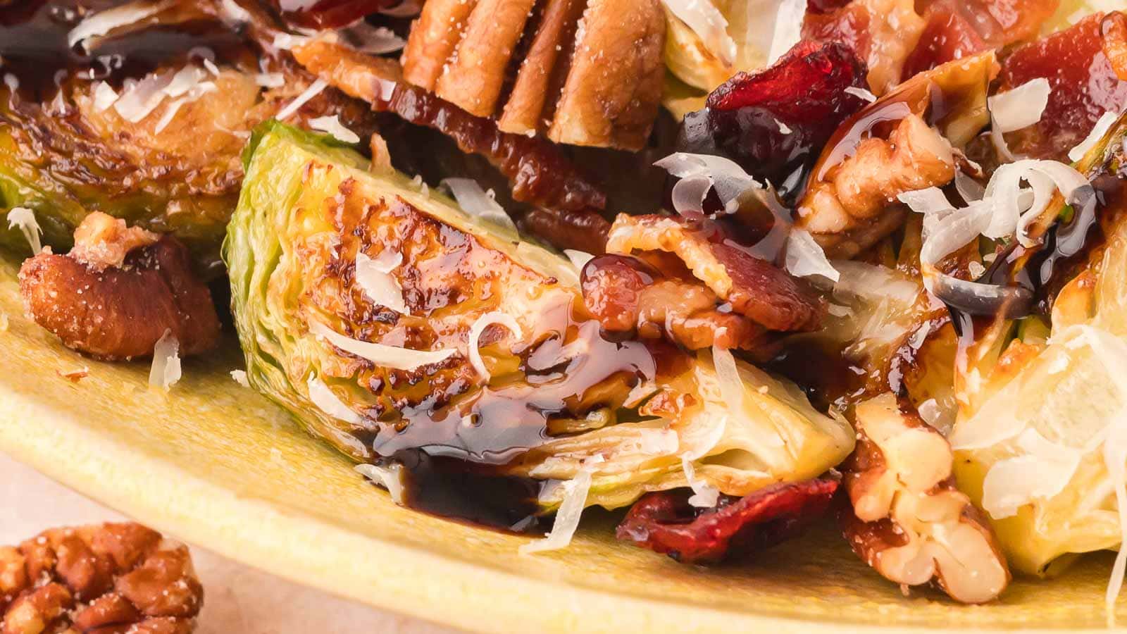 Warm Brussels sprout salad by Tessie's Table.