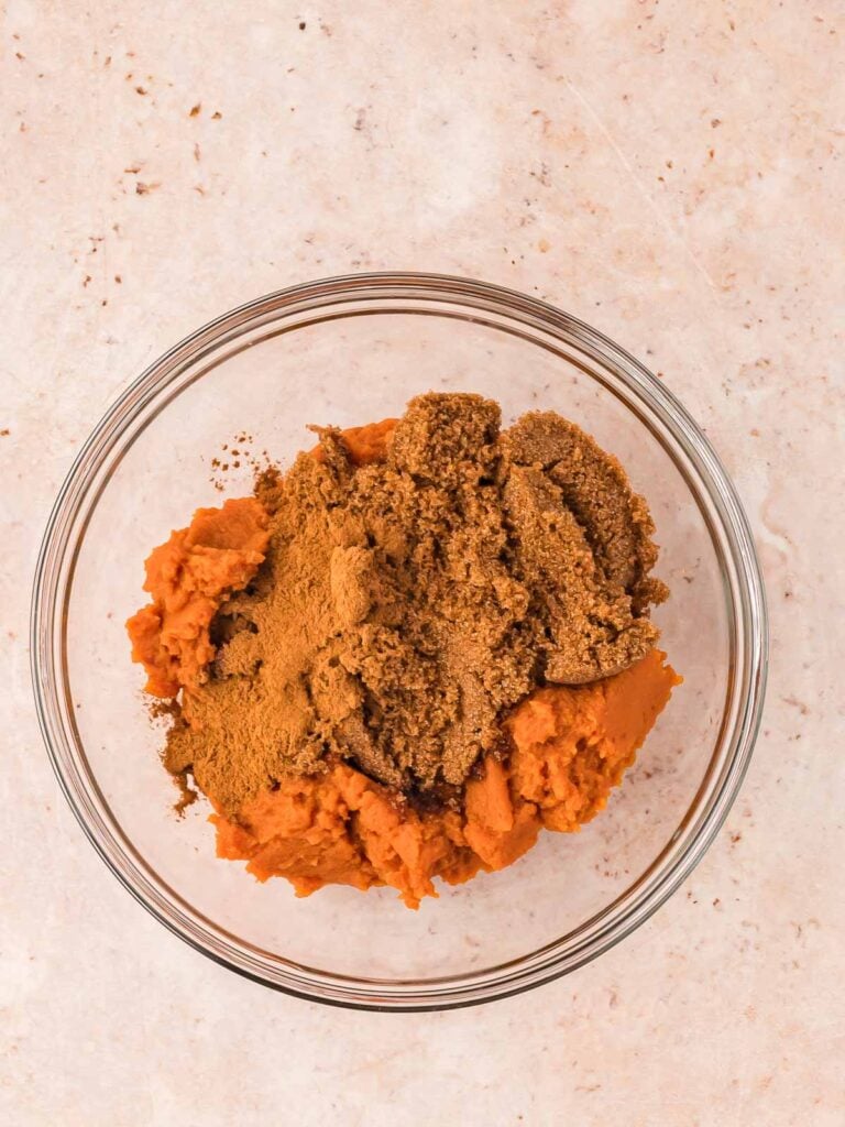 Pumpkin and spices in a bowl.