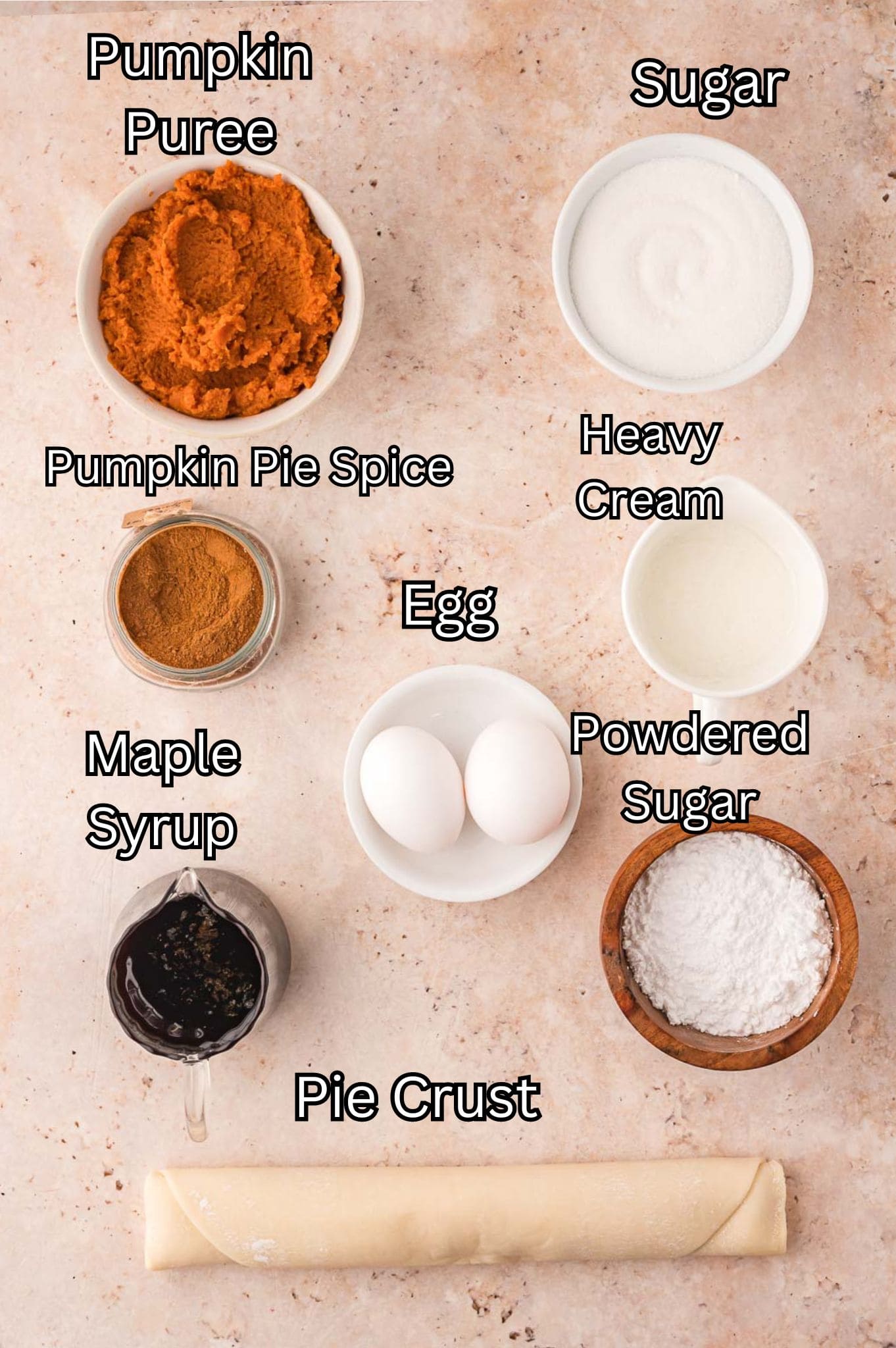 Ingredients needed for Pumpkin Hand Pies.