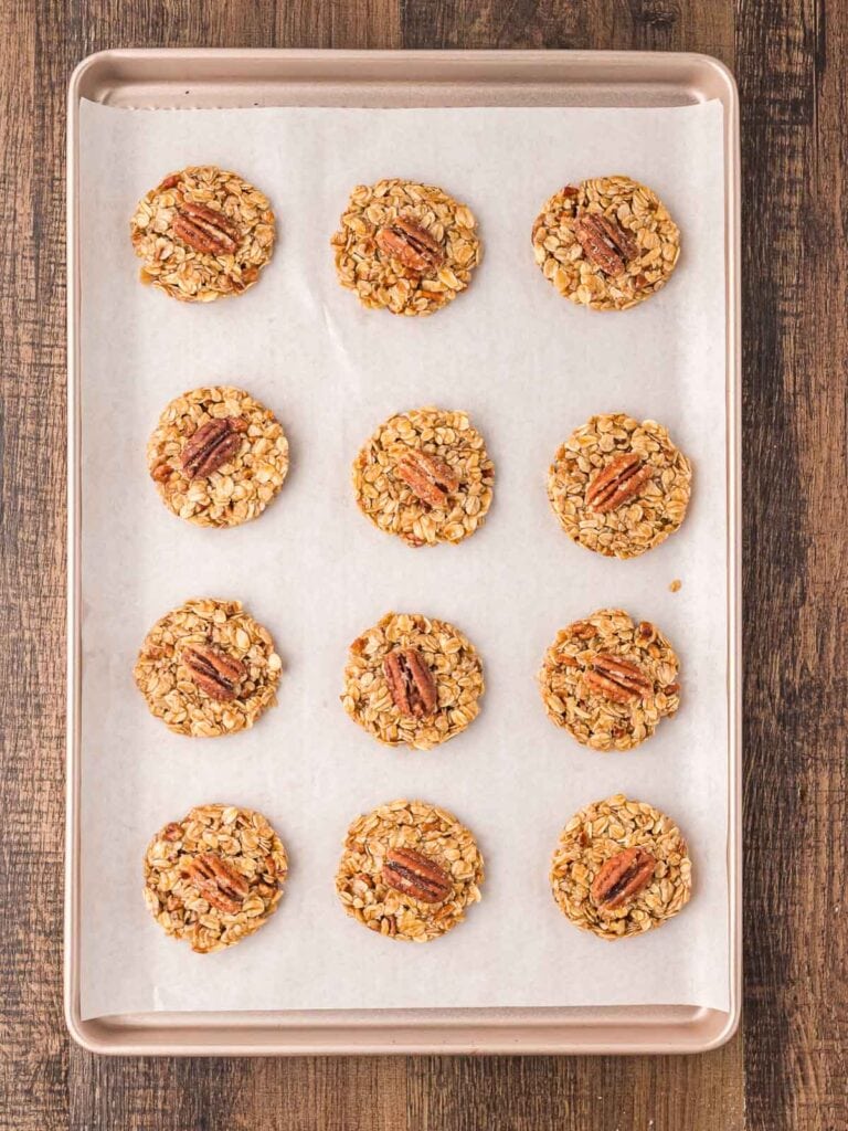 Scoops of the Cookie mixture on a baking sheet.