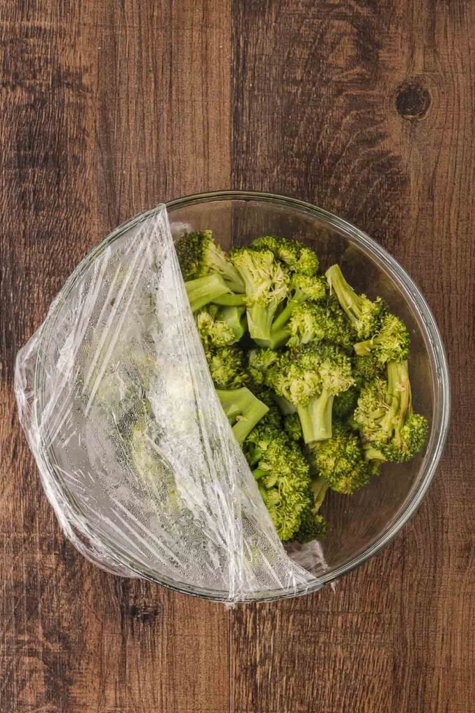 Steamed broccoli in a bowl.