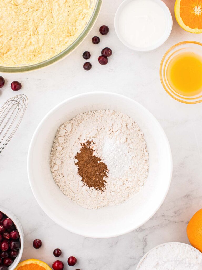 Dry ingredients in a bowl.