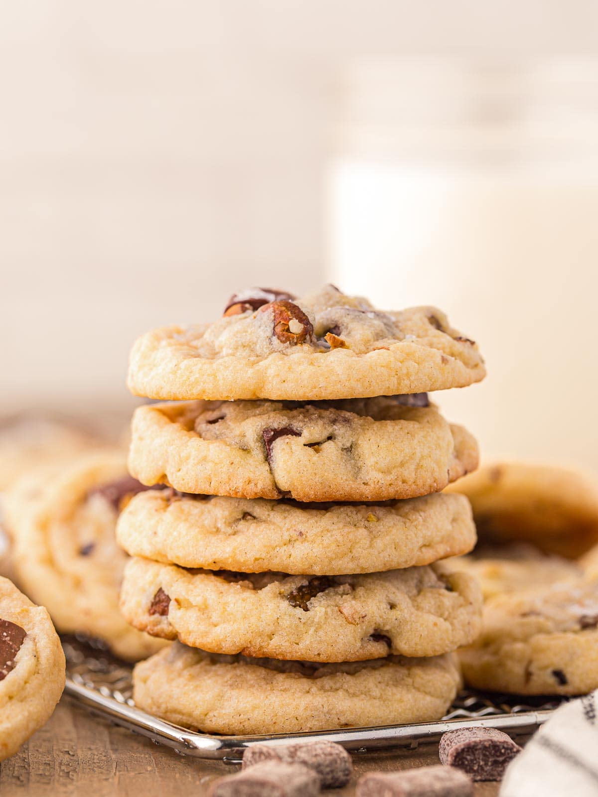 A stack of Pistachio Cookies.