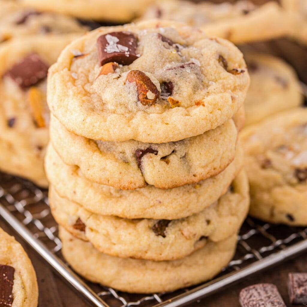 A stack of Pistachio Cookies.