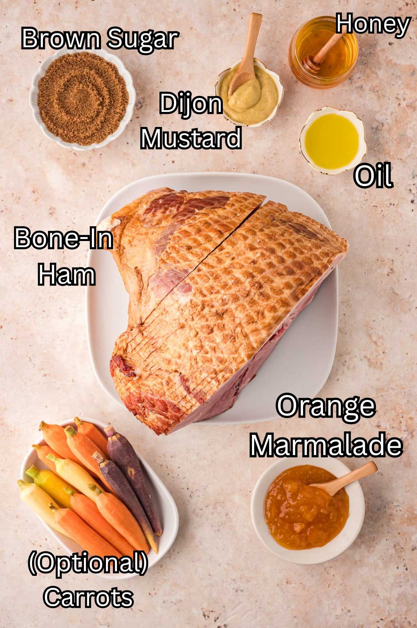 Ingredients for Glazed Ham.