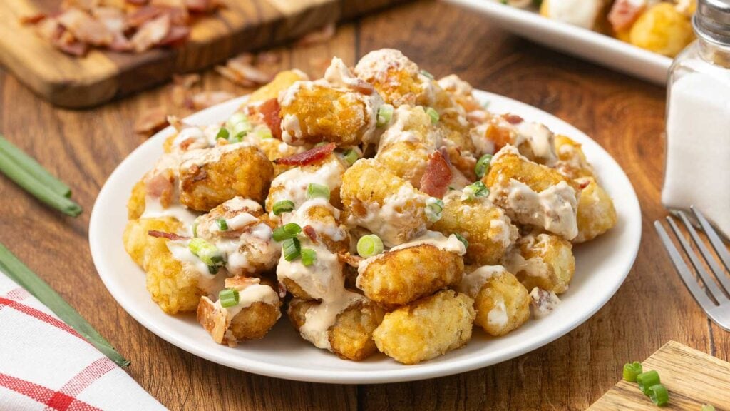 Loaded Tater Tots by Tessie's Table.