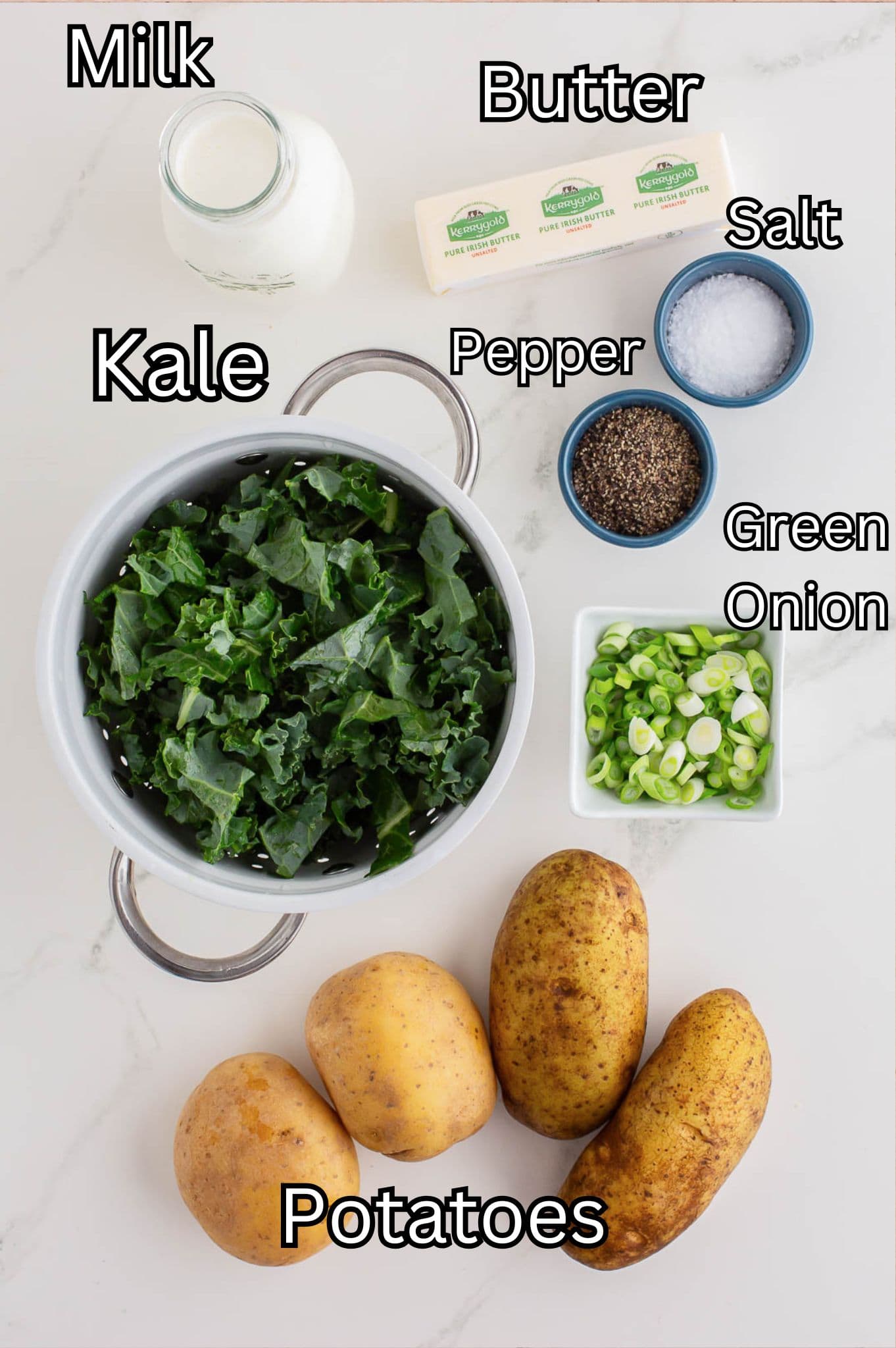 Ingredients Colcannon.