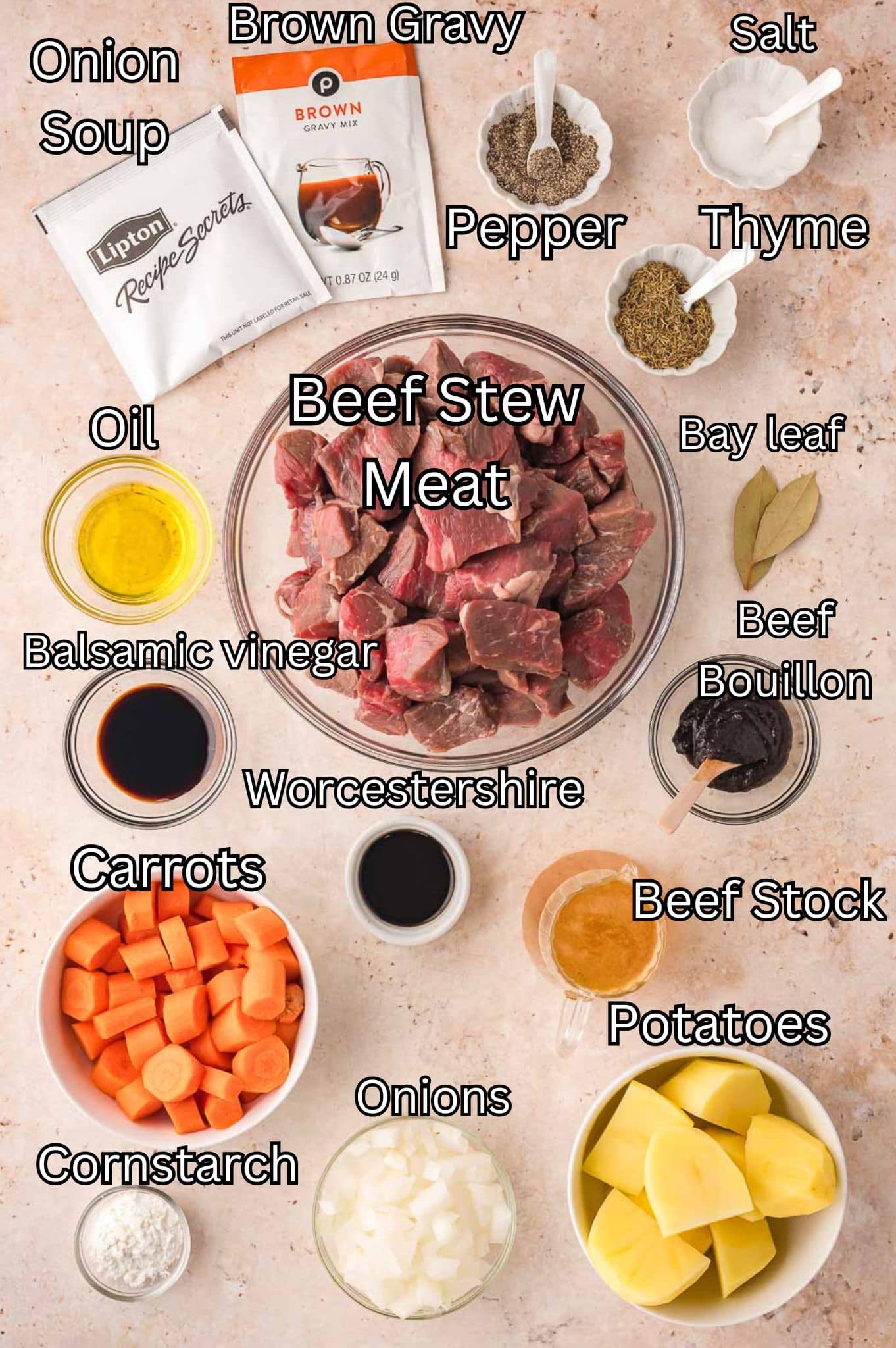 Ingredients for Slow Cooler Beef Stew.