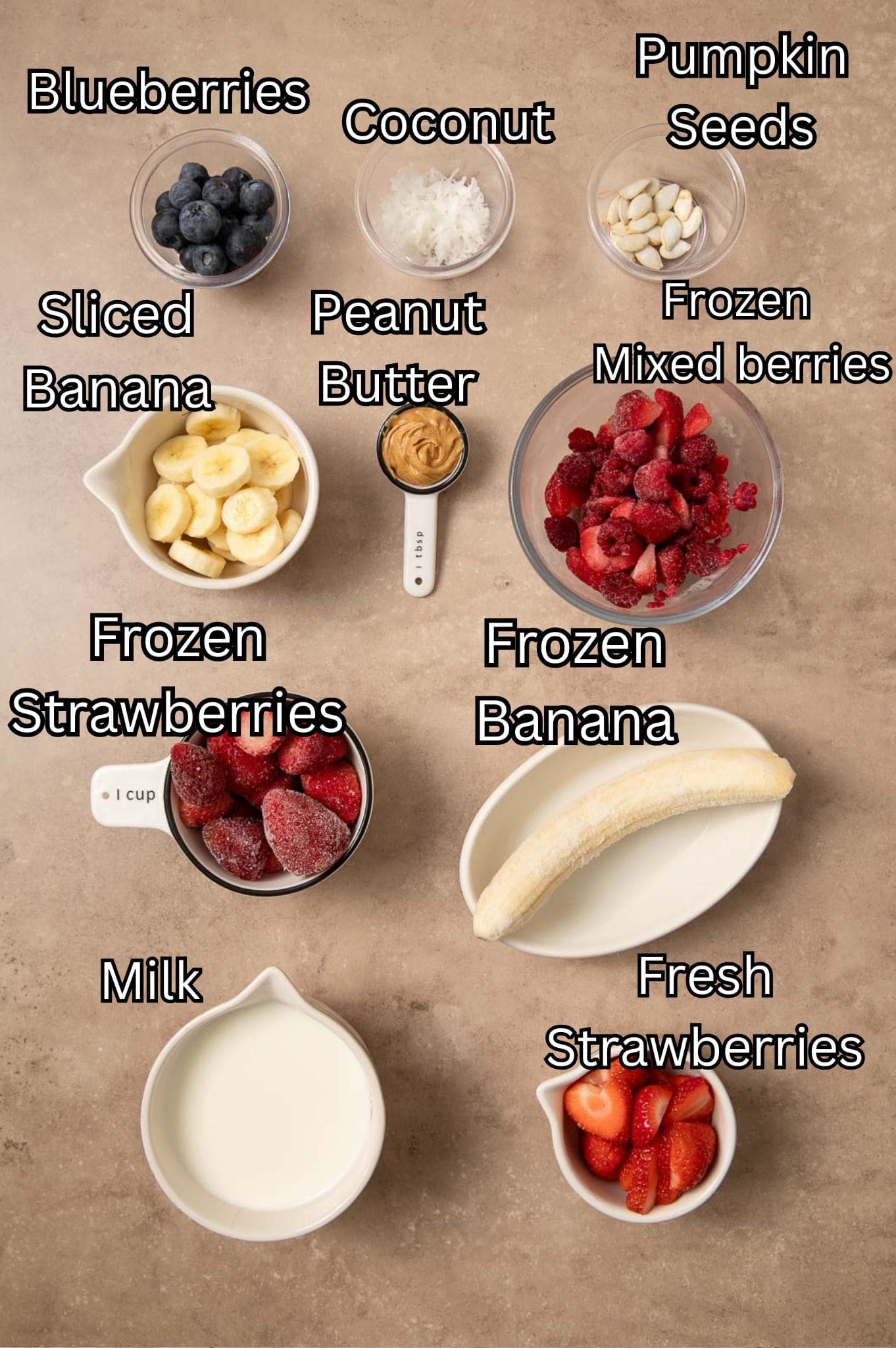 Ingredients for Smoothie Bowl.