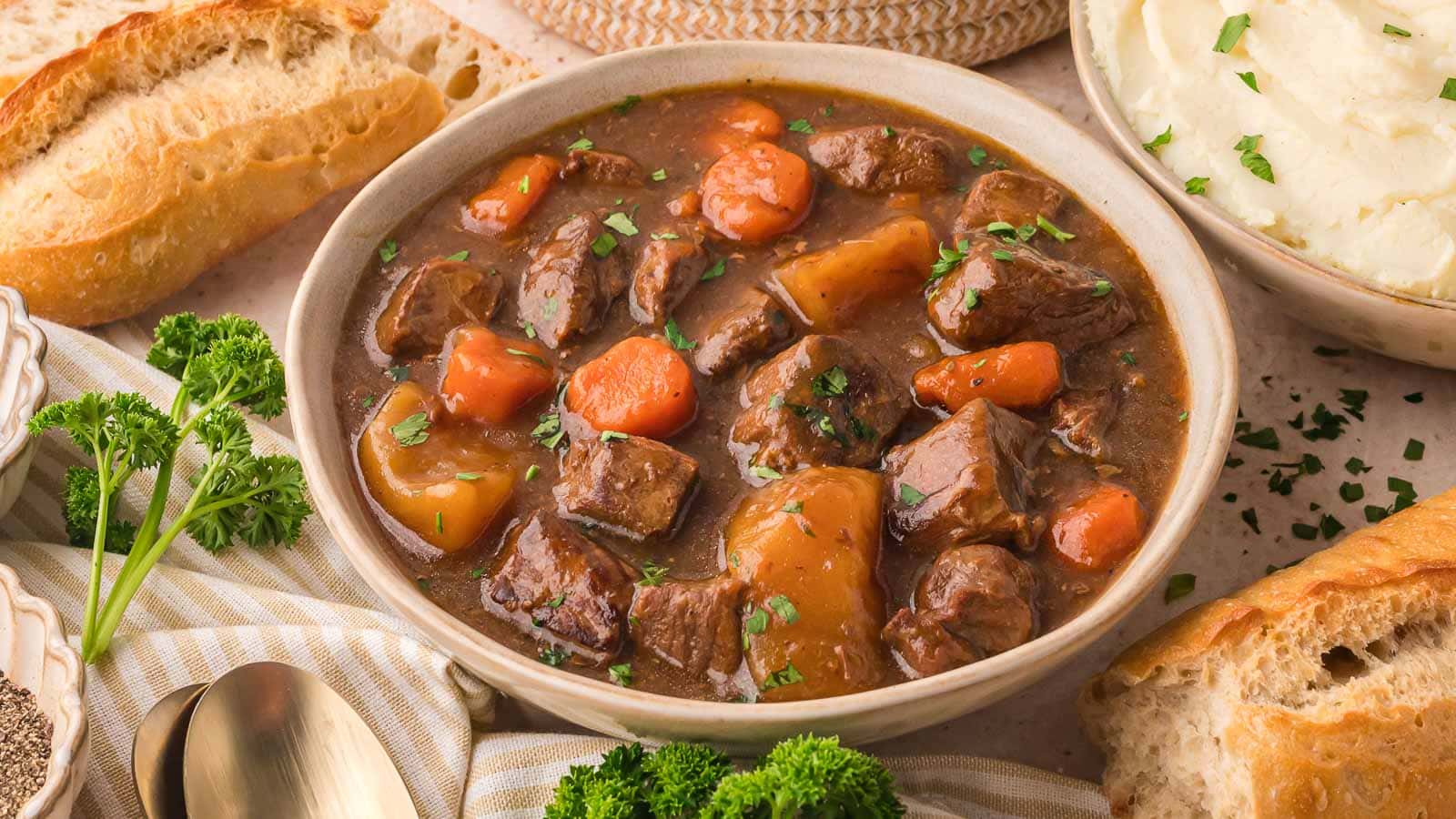 Slow Cooker Beef Stew by Tessie's Table.