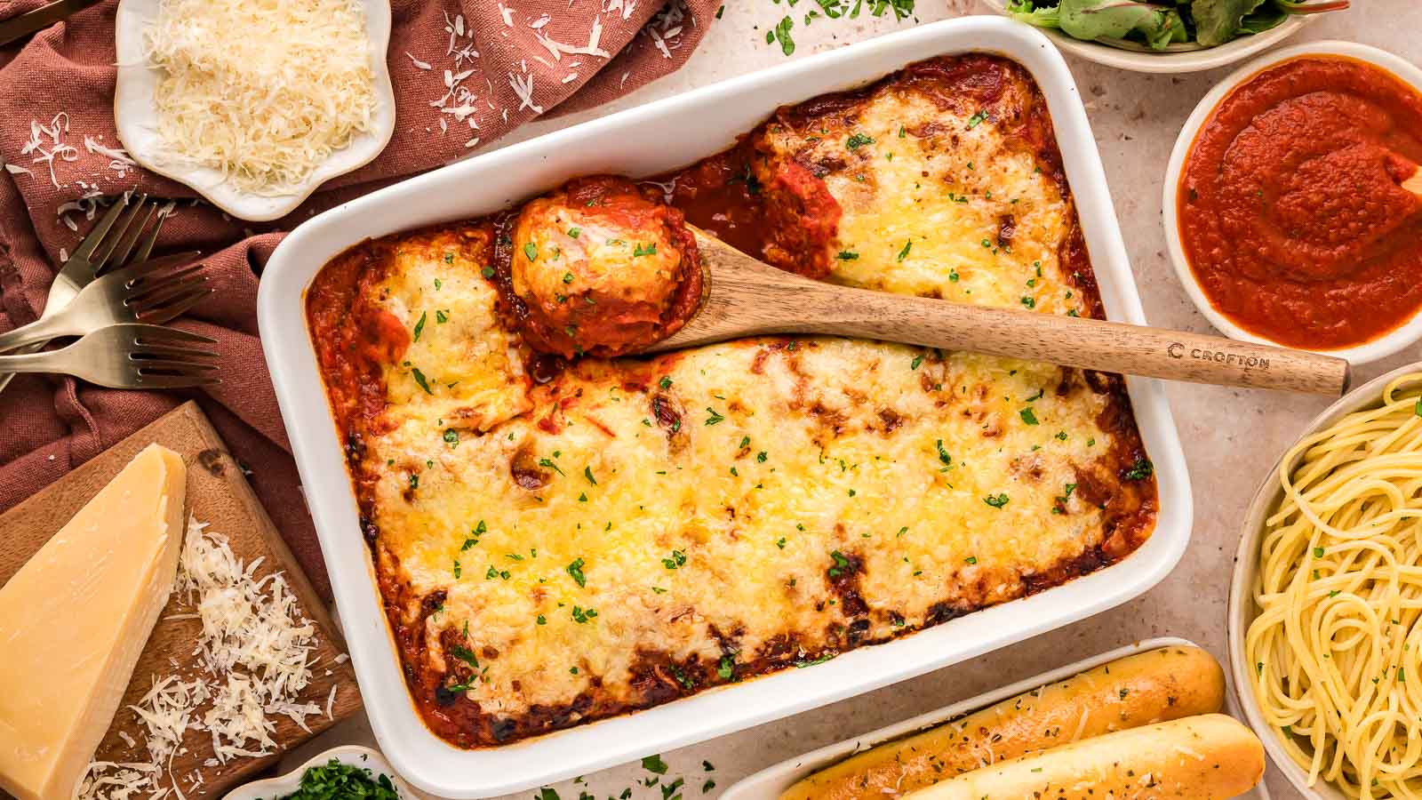 Turkey Meatball Casserole by Tessie's Table.