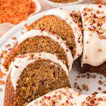 Slices of carrot bundt cake.
