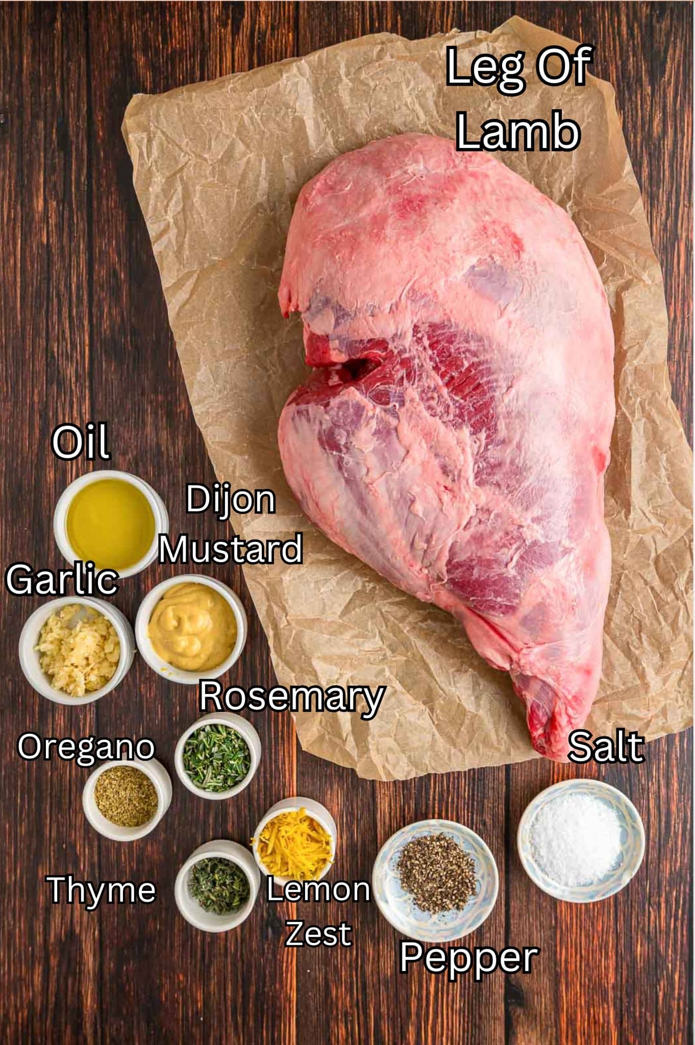 Ingredients for Roast Leg of Lamb