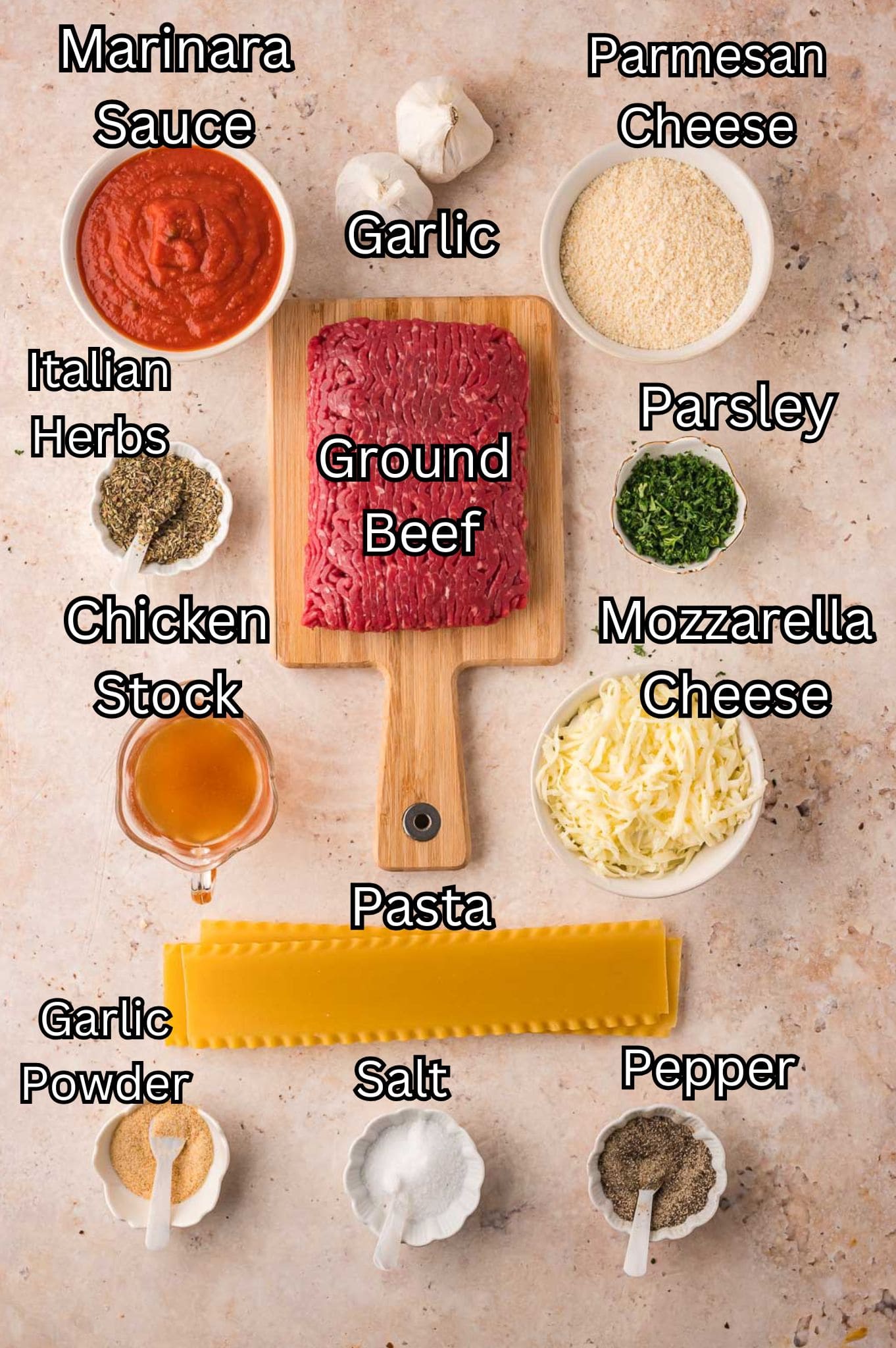 Ingredients for Skillet Lasagna.