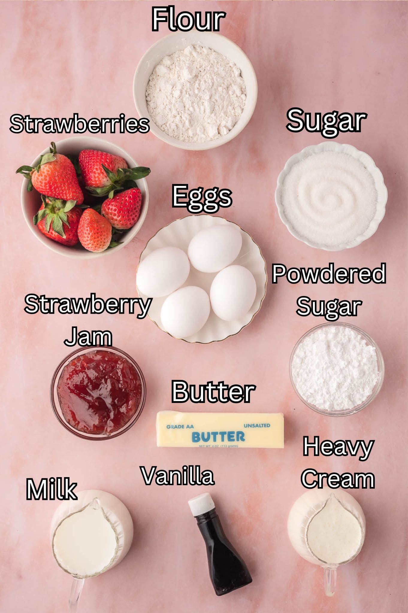 Ingredients for Victoria Sponge