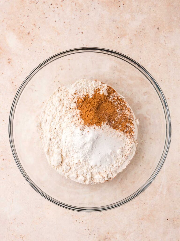 Dry ingredients for carrot bundt cake.