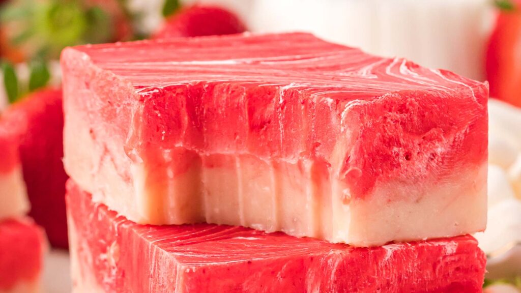 Strawberries and Cream Fudge by Tessie's Table.