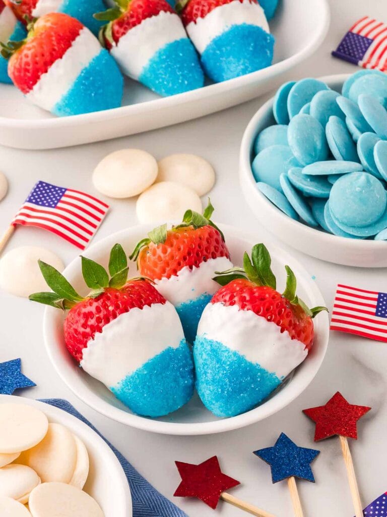 Red, White and Blue Strawberries