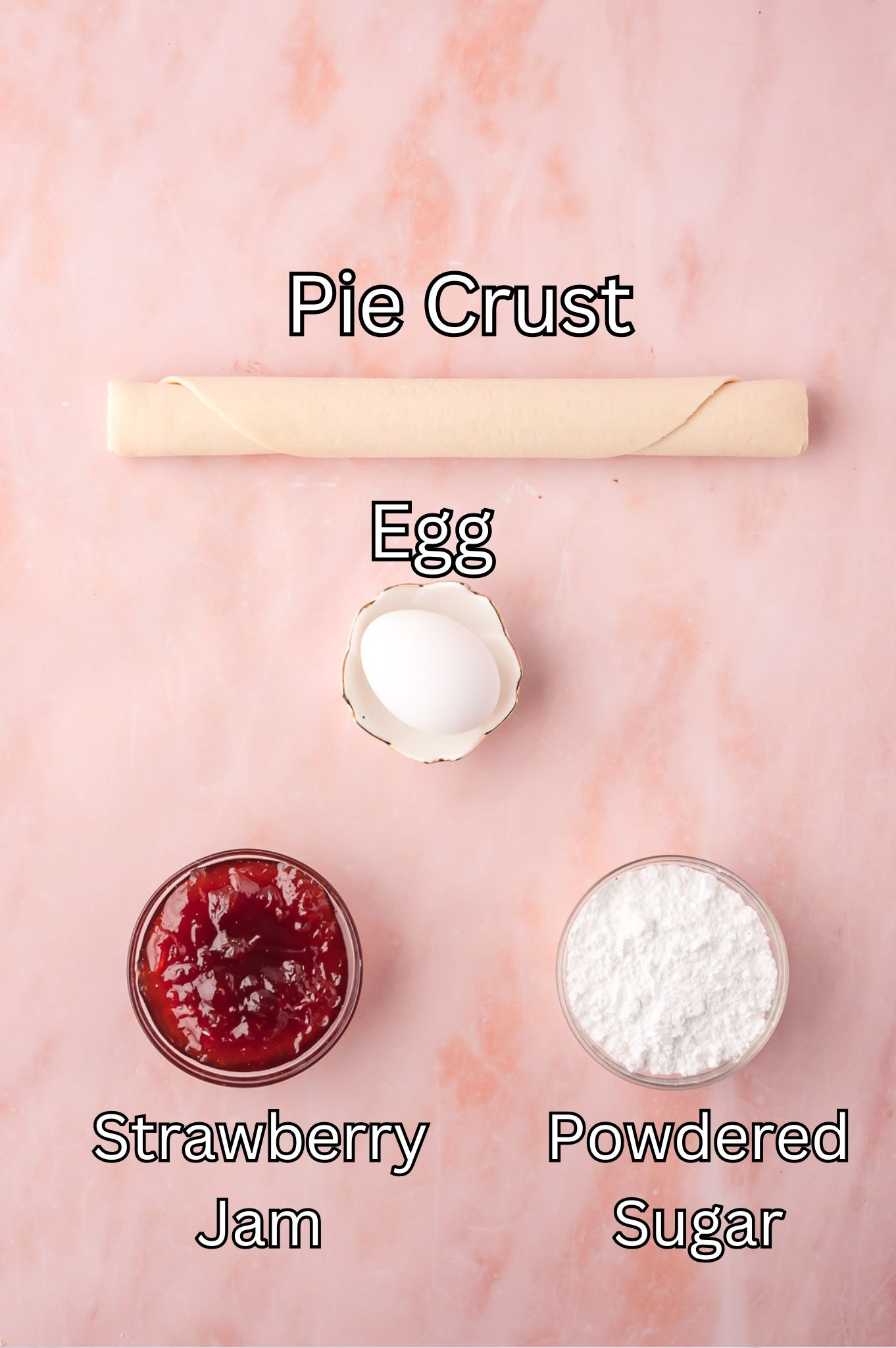 Ingredients for Strawberry Pie Crust Cookies