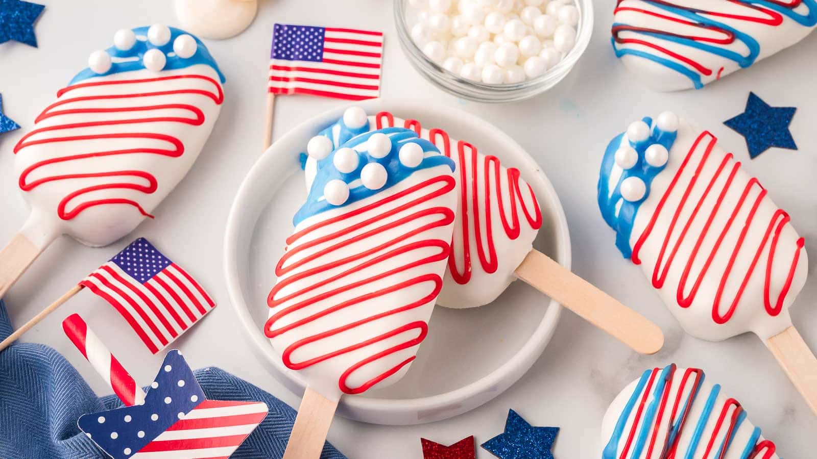 4th of July Cakesicles by Tessie's Table.