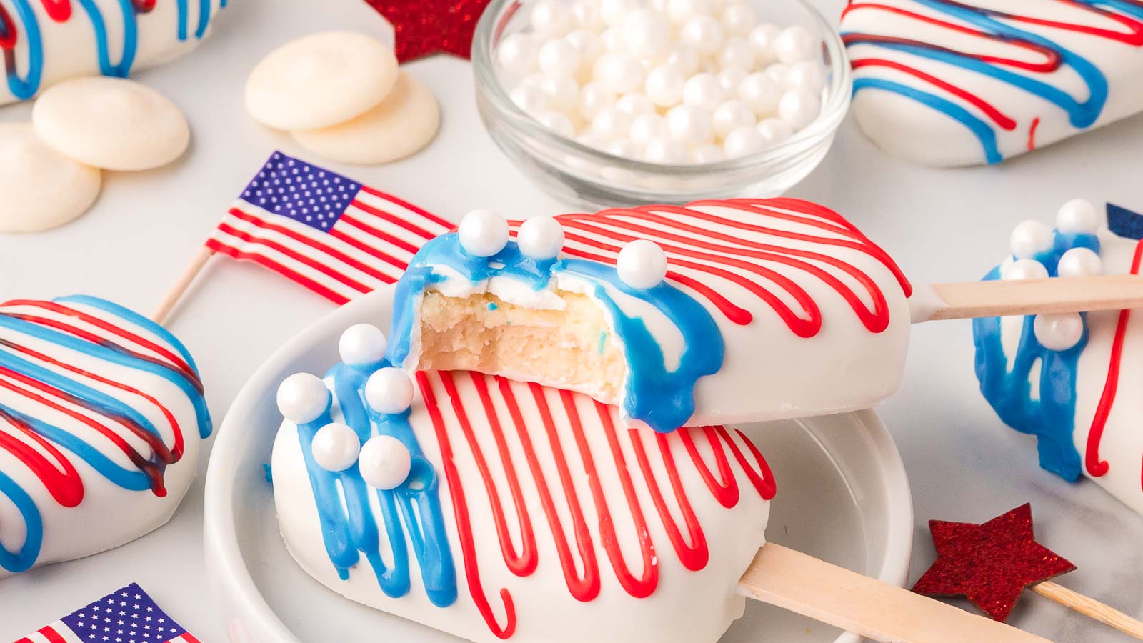 4th of July Cakesicles by Tessie's Table.