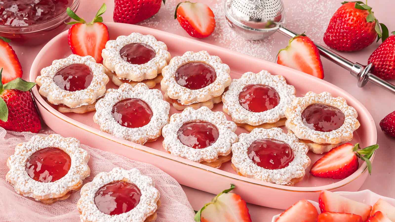 Strawberry Pie Crust Cookies by Tessie's Table.