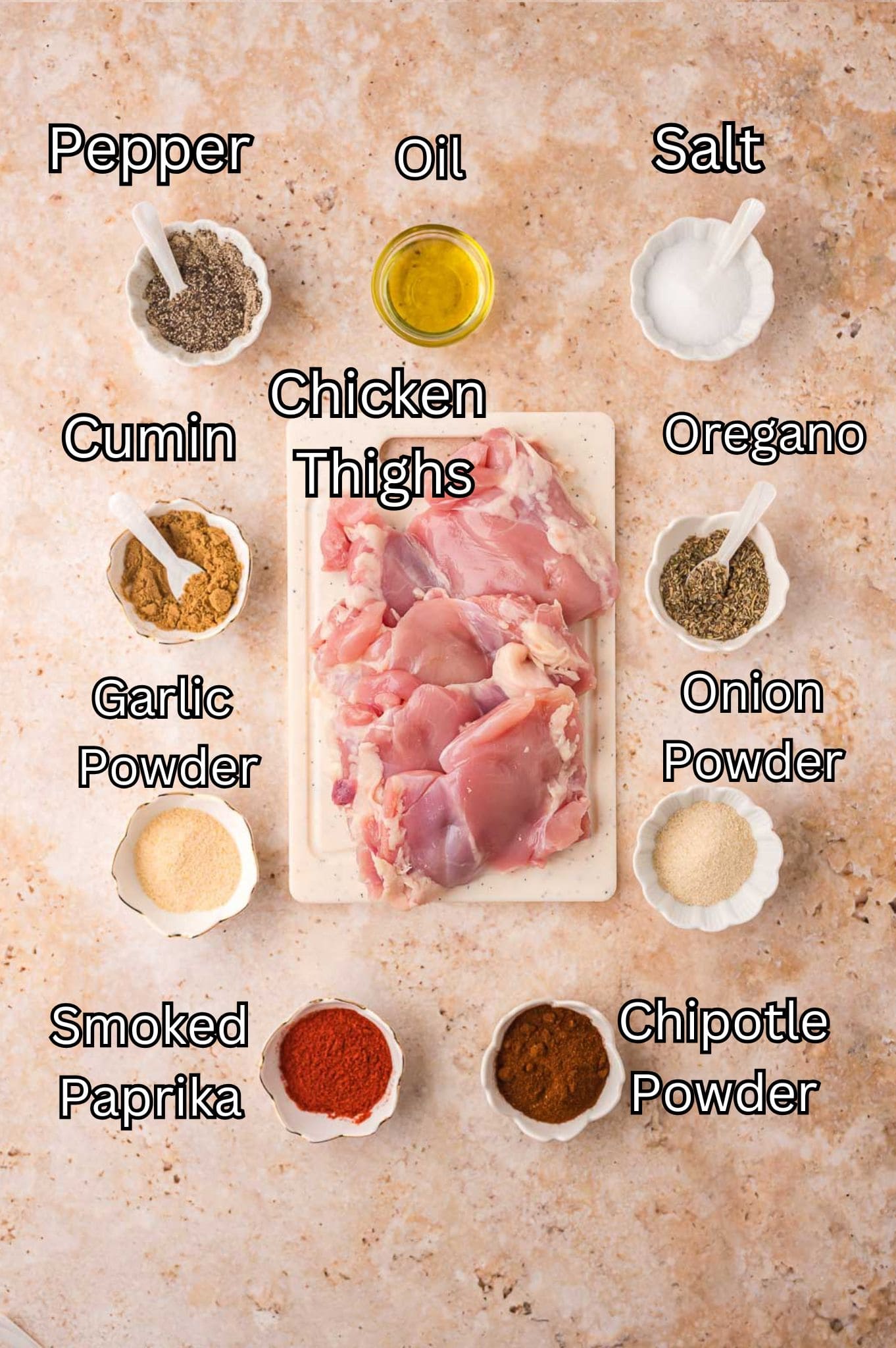 Ingredients for Chipotle Chicken.