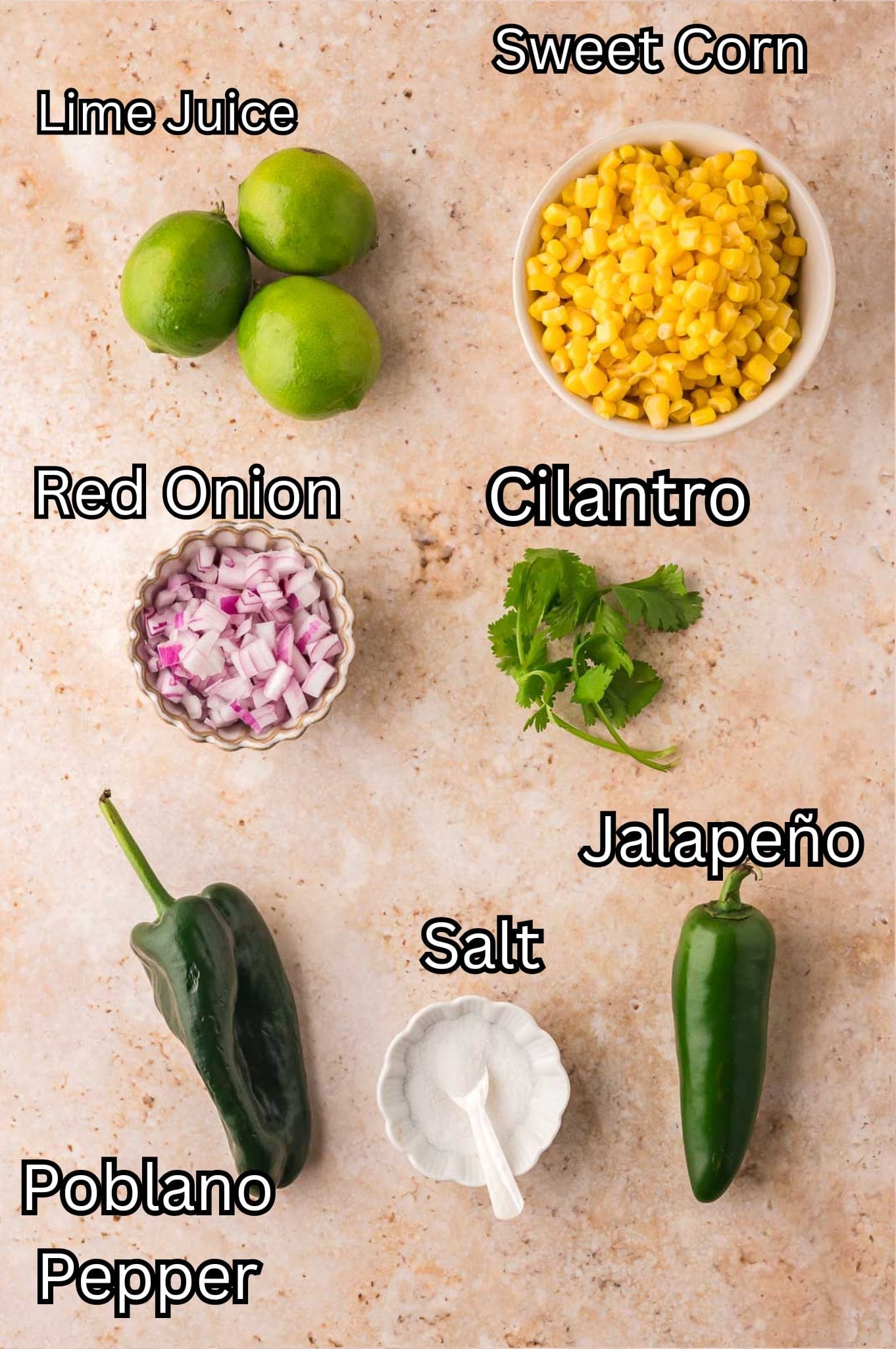 Ingredients for Chipotle Corn Salsa Recipe