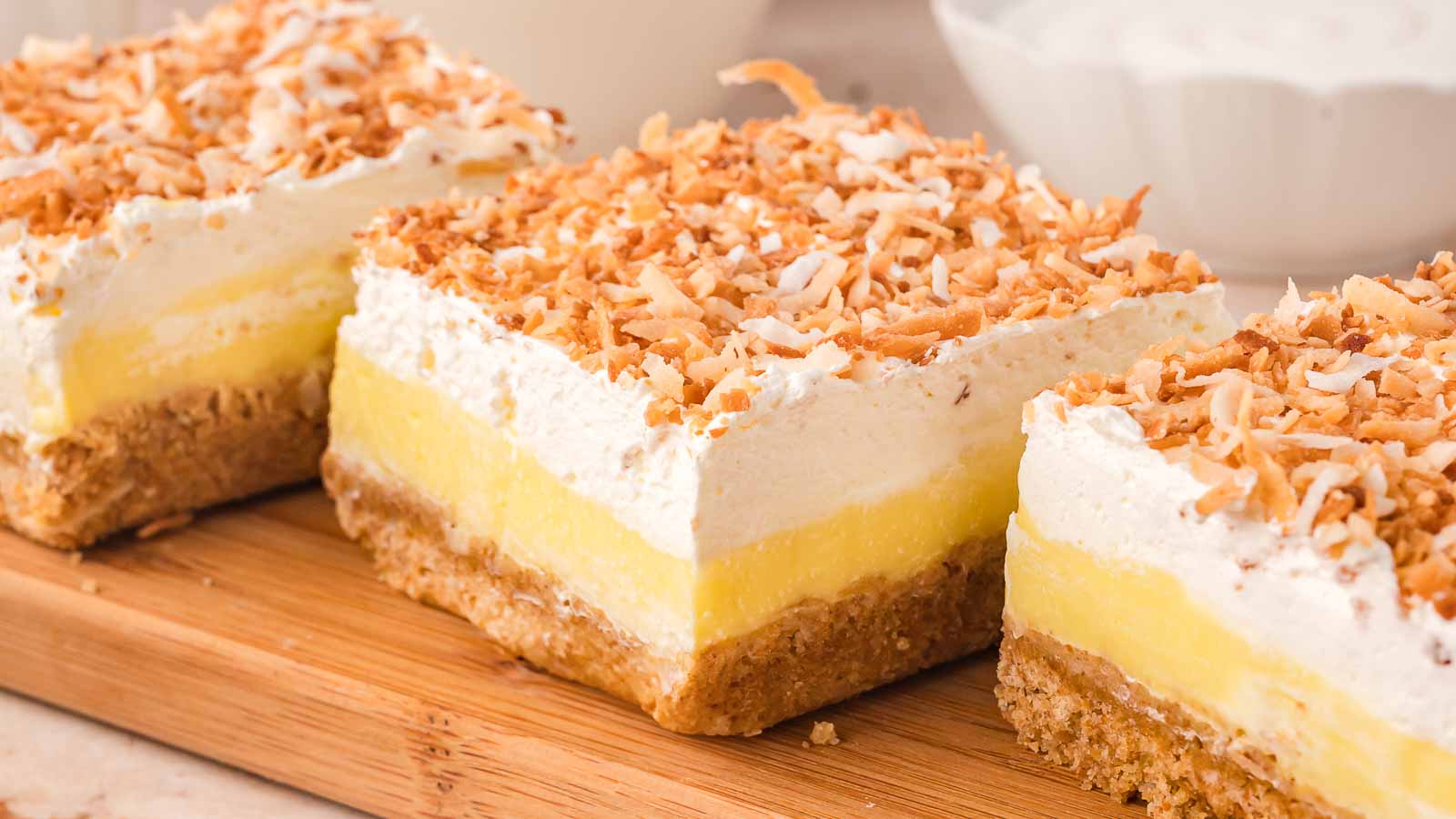 Coconut Cream Bars by Tessie's Table.