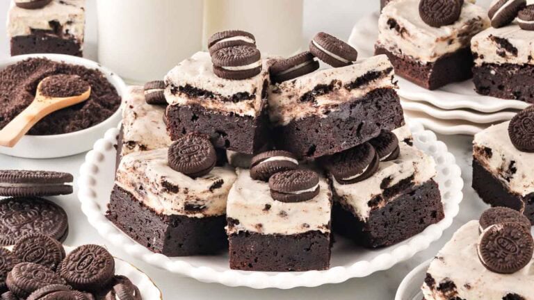 Oreo Cheesecake Brownies by Tessie's Table.
