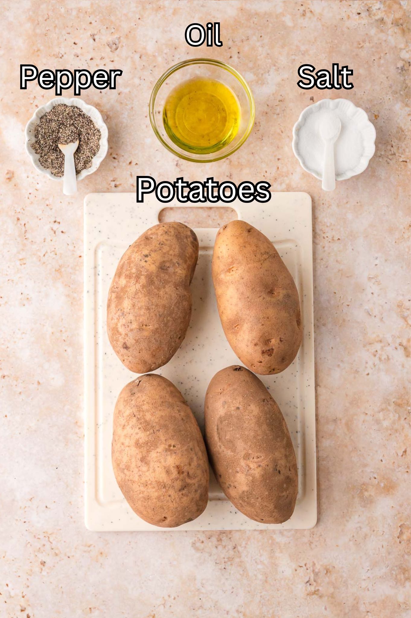 Ingredients for Air Fryer Baked Potato.