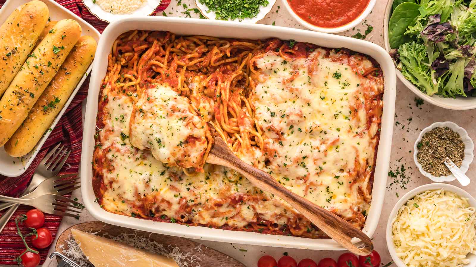 Baked Spaghetti by Tessie's Table.