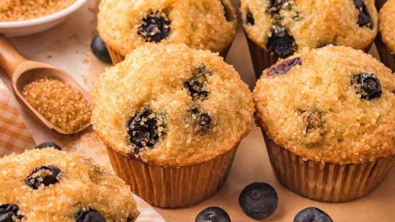 Bakery style blueberry muffins by Tessie's Table