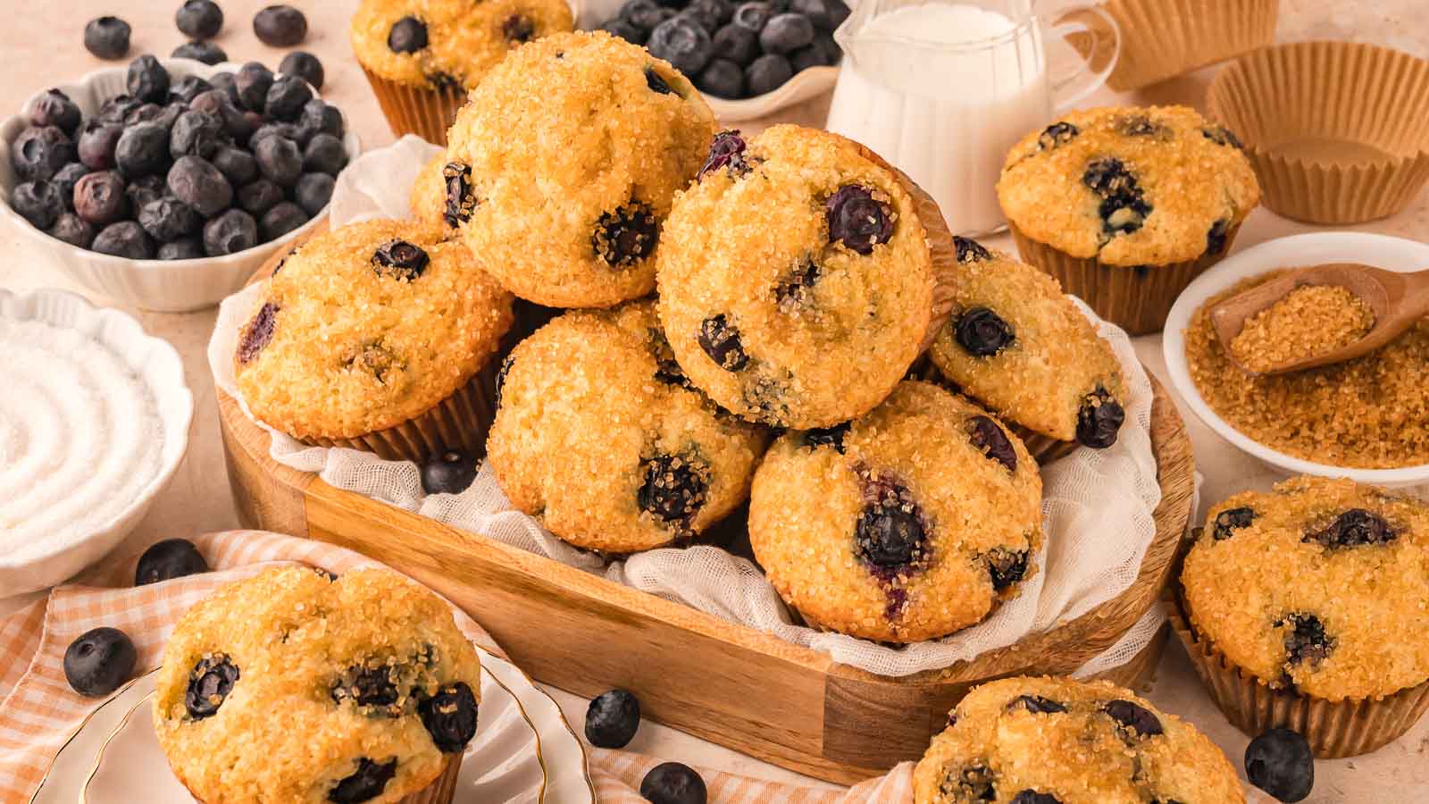 Bakery style blueberry muffins by Tessie's Table