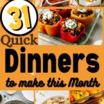 Collage of colorful dinner recipes .
