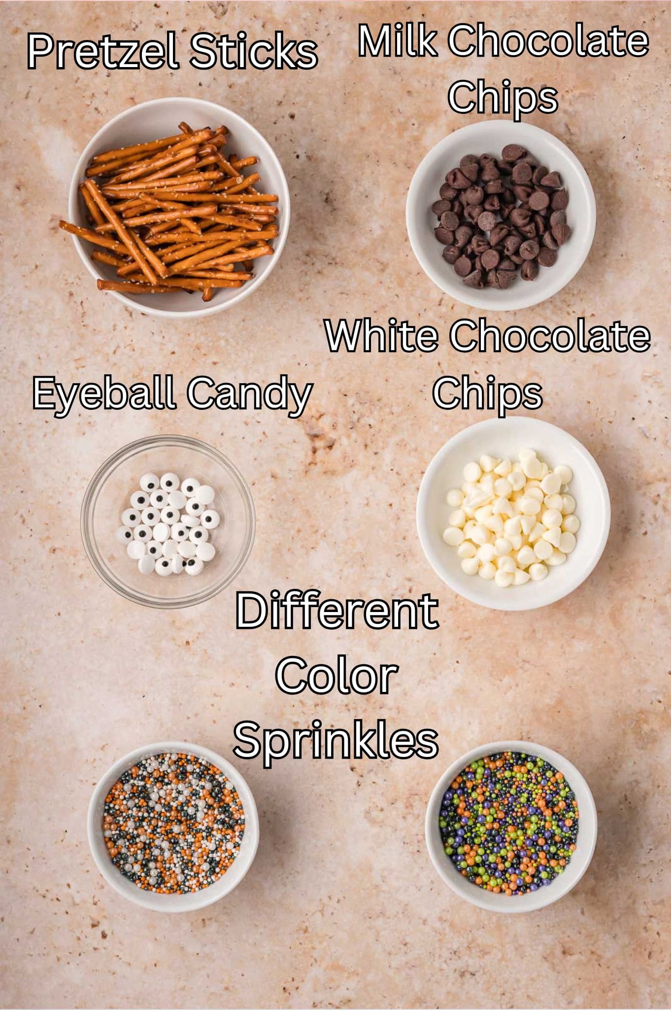 Ingredients for Pretzel Spider Web.