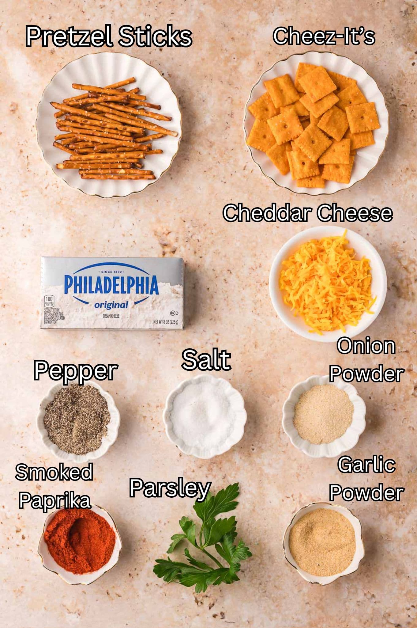 Ingredients for Mini Pumpkin Cheese Balls