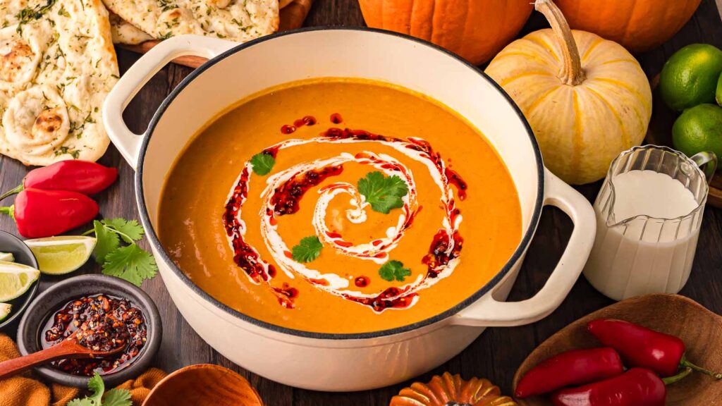 Pumpkin Coconut Curry Soup by Tessie's Table.