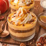 Pumpkin Pie Cheesecake Cups by Tessie's Table.