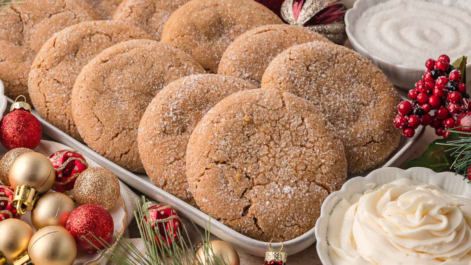 Gingerbread Cheesecake Cookies By Tessie's Table.