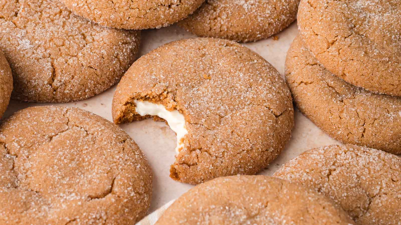 Gingerbread Cheesecake Cookies By Tessie's Table.