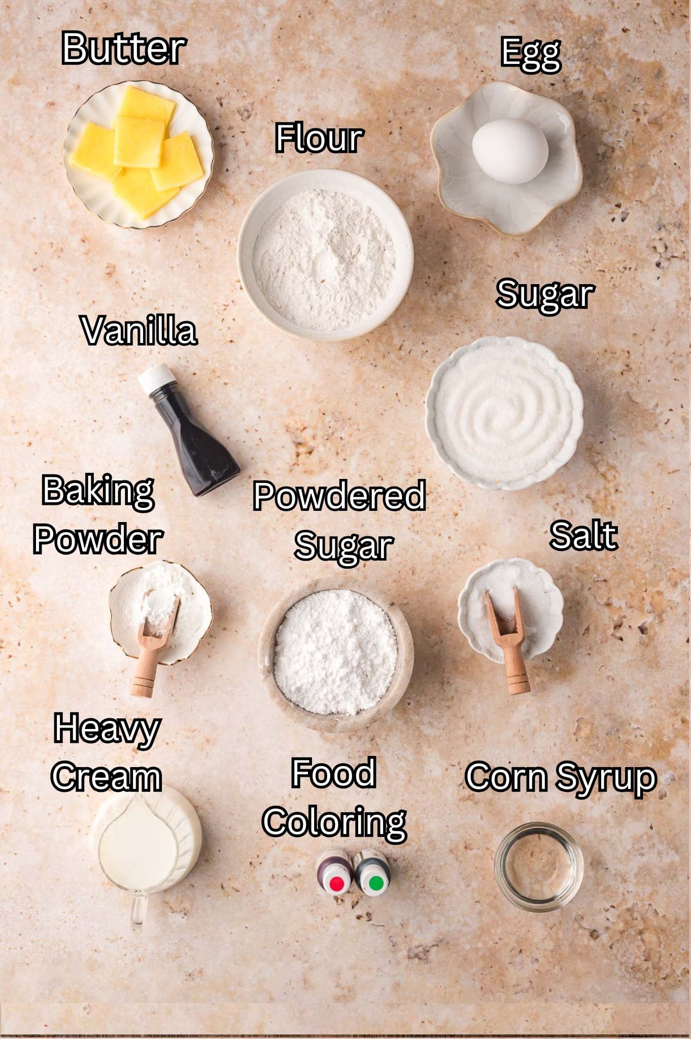 Ingredients for Christmas Sugar Cookies Tessie's Table.