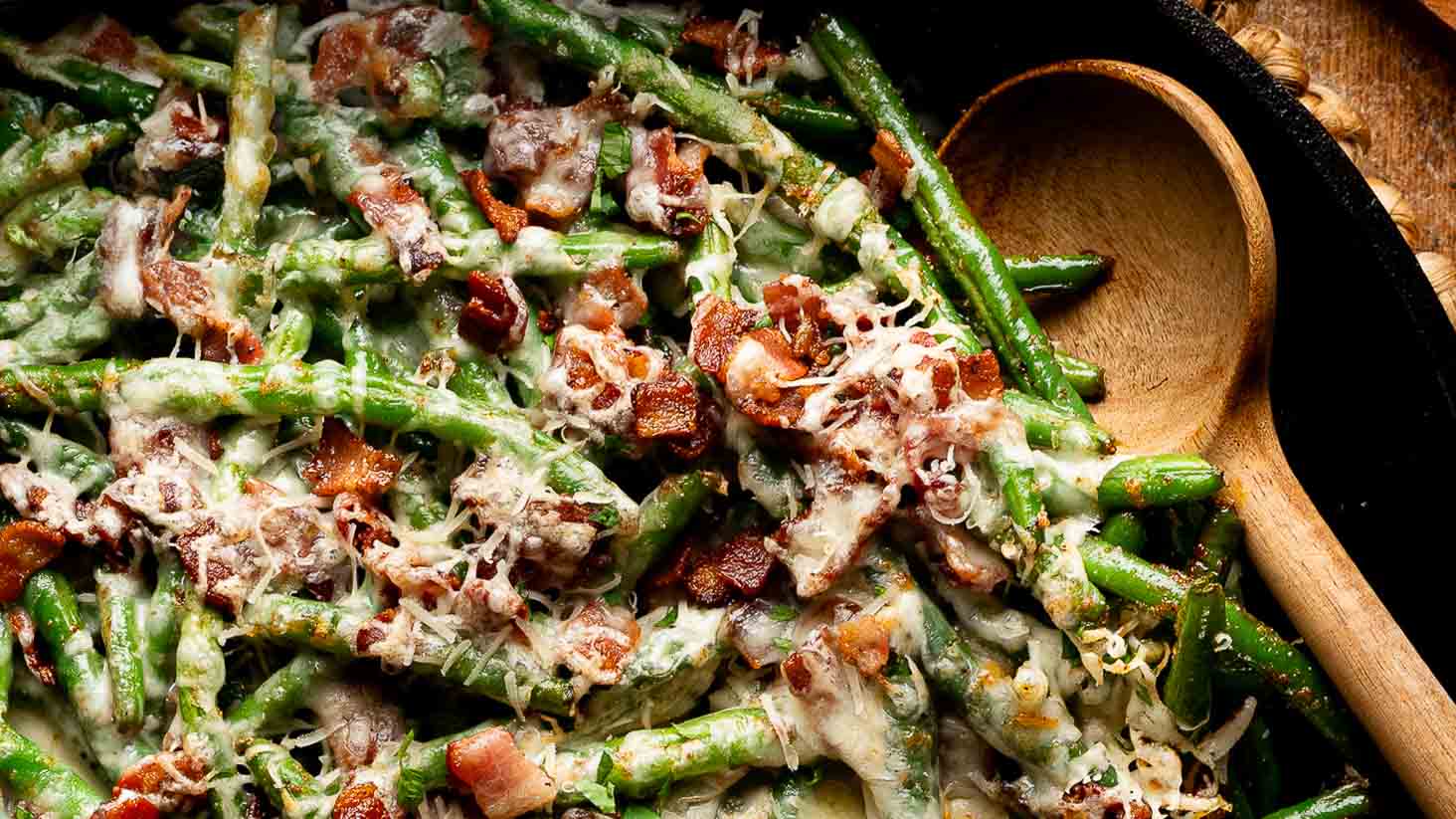 Cheesy Green Beans By Tessie's Table.