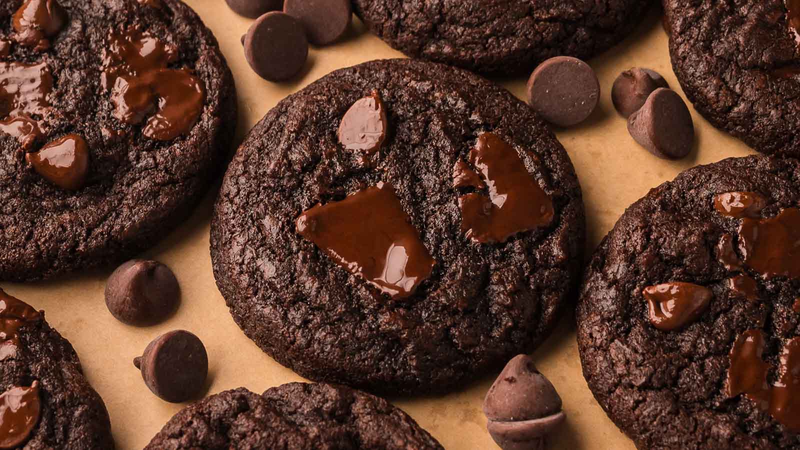 Double Chocolate Chunk Cookies By Tessie's Table.