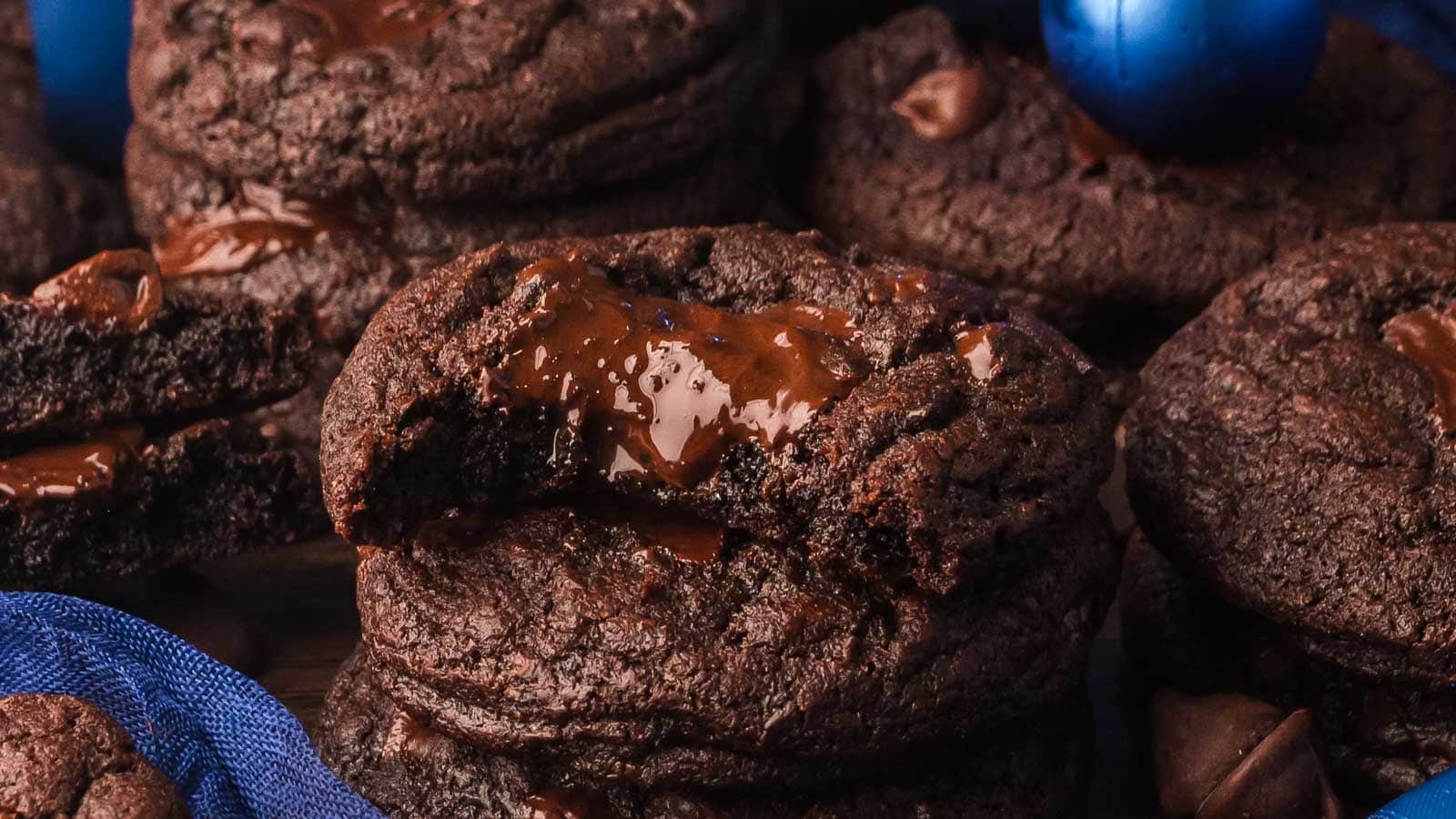 Double Chocolate Chunk Cookies By Tessie's Table.