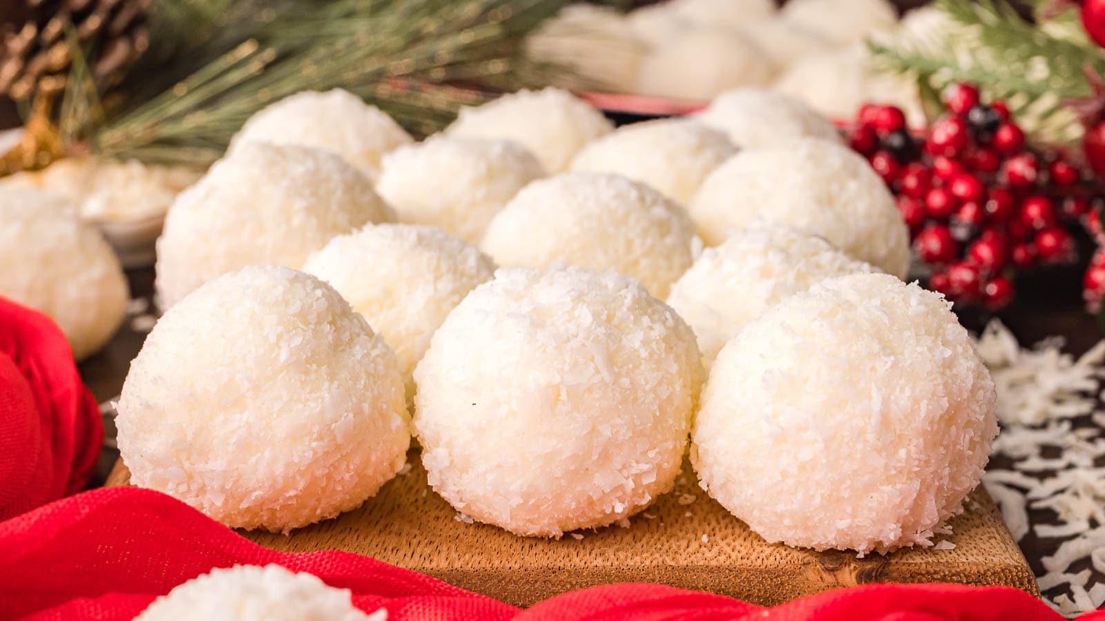 Coconut Snowball Cookies By Tessie's Table.