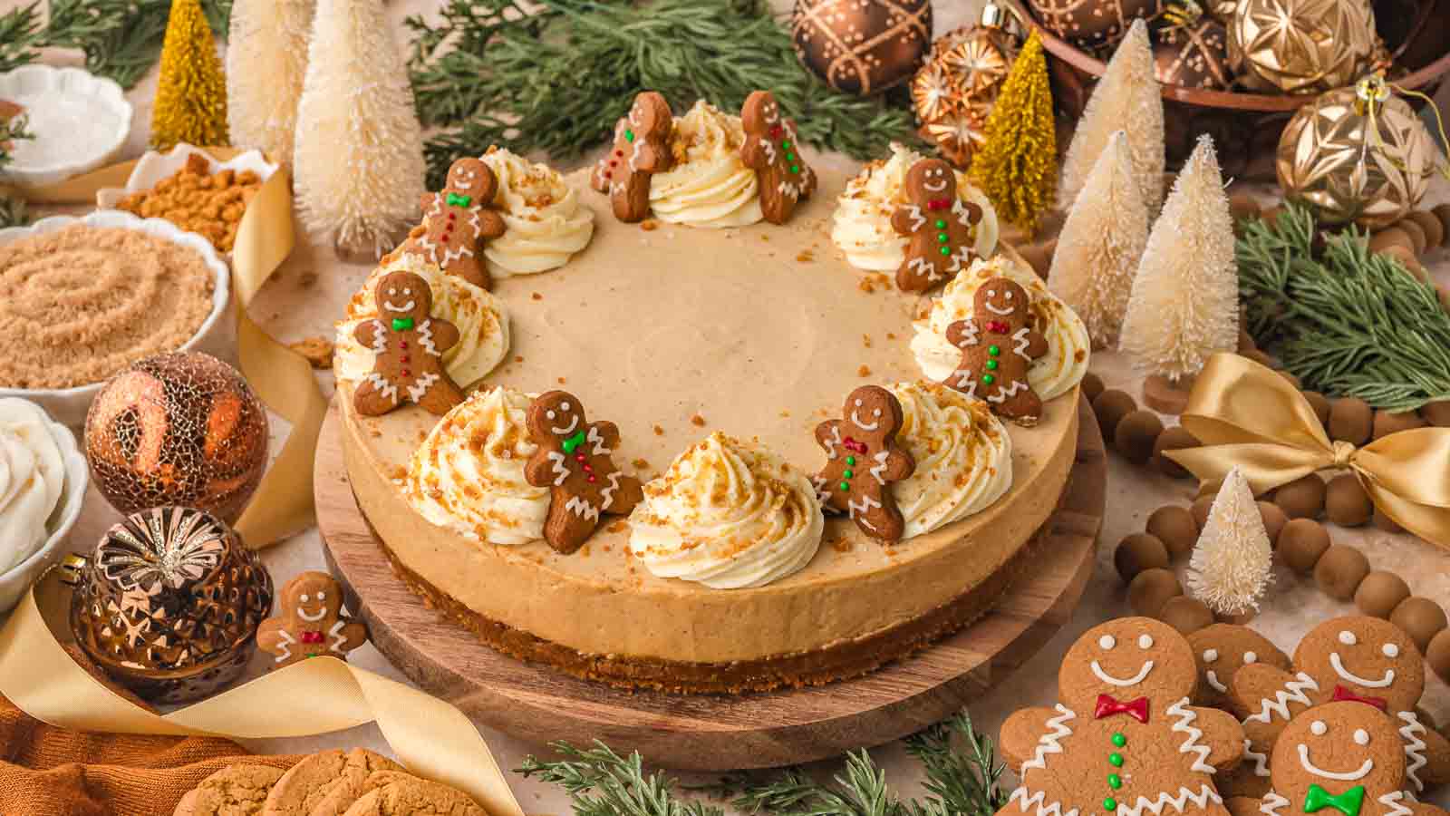 No-Bake Gingerbread Cheesecake by Tessie's Table.