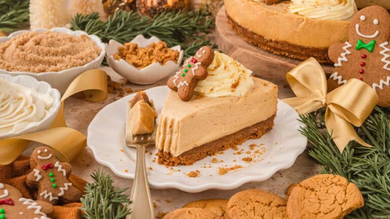 No-Bake Gingerbread Cheesecake by Tessie's Table.